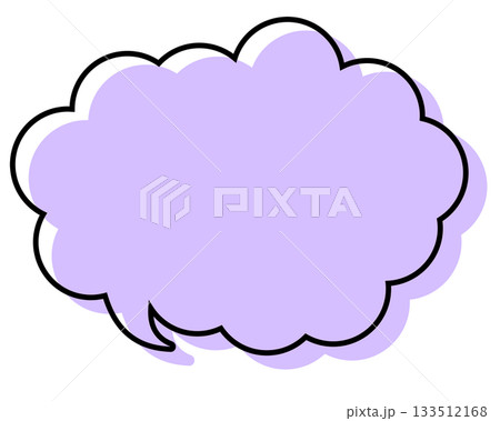 シンプルな線がずれた吹き出し 丸みのある雲形 シンプルな線がずれた吹き出し 丸みのある雲形 133512168
