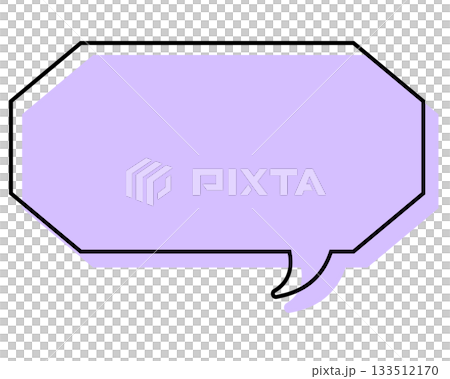 A simple, misaligned speech bubble in a long, octagonal shape A simple, misaligned speech bubble in a long, octagonal shape 133512170