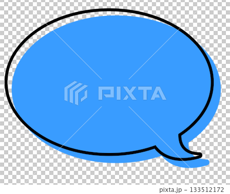 シンプルな線がずれた吹き出し 丸形 シンプルな線がずれた吹き出し 丸形 133512172
