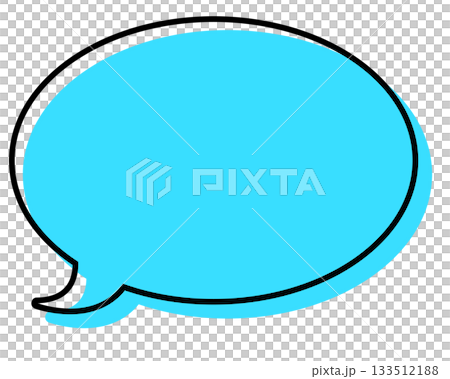 Simple speech bubble with misaligned lines - round Simple speech bubble with misaligned lines - round 133512188