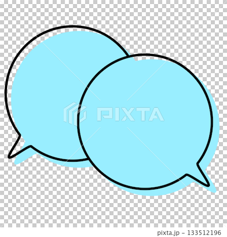 Simple, misaligned speech bubbles, overlapping conversations 133512196