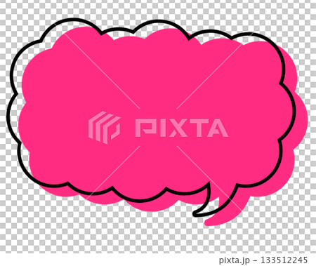 A simple speech bubble with misaligned lines, a long, thin cloud shape A simple speech bubble with misaligned lines, a long, thin cloud shape 133512245