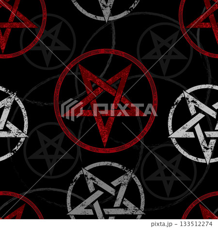 Seamless pattern with inverted pentagram Seamless pattern with inverted pentagram 133512274