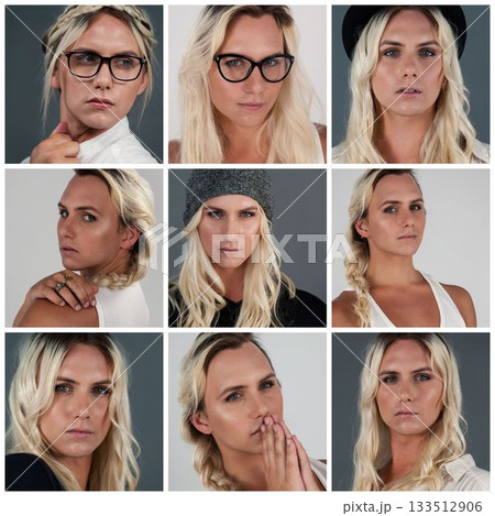 People collage portrait 3x3 133512906