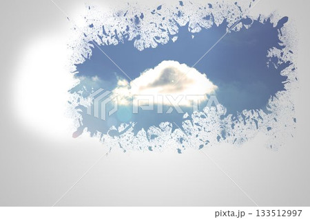 Splash on wall revealing cloud Splash on wall revealing cloud 133512997