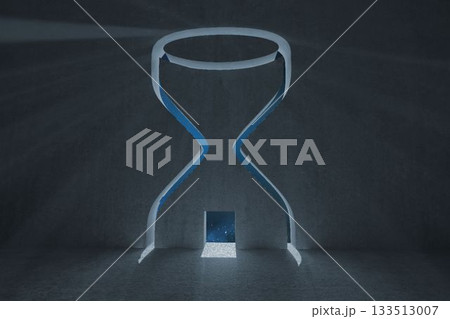 Hourglass door in dark room Hourglass door in dark room 133513007