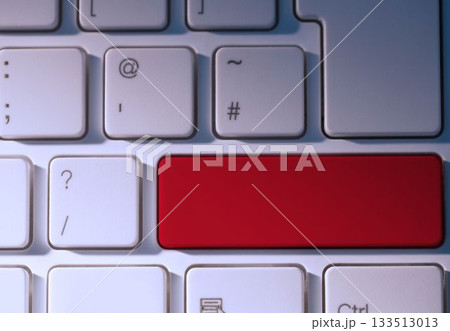 Digital composite of Red key on keyboard 133513013
