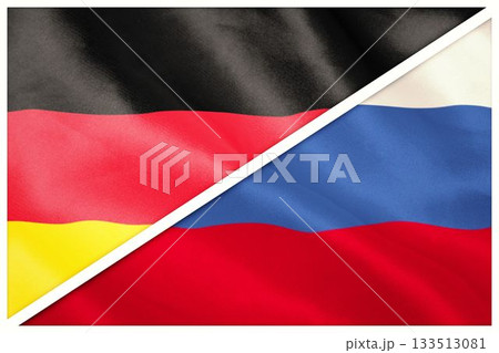 Close-up of German and Russian flags Close-up of German and Russian flags 133513081