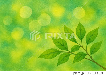 新緑　若葉　エコ　砂絵風 133513191