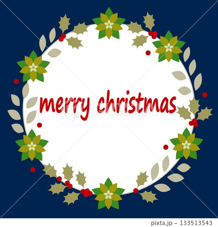メリークリスマス merry christmas クリスマスリース ポインセチア 柊 メリークリスマス merry christmas クリスマスリース ポインセチア 柊 133513543
