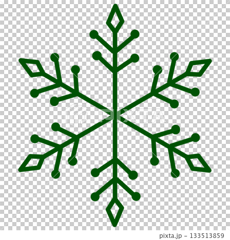 A cute illustration of a simple green snowflake A cute illustration of a simple green snowflake 133513859