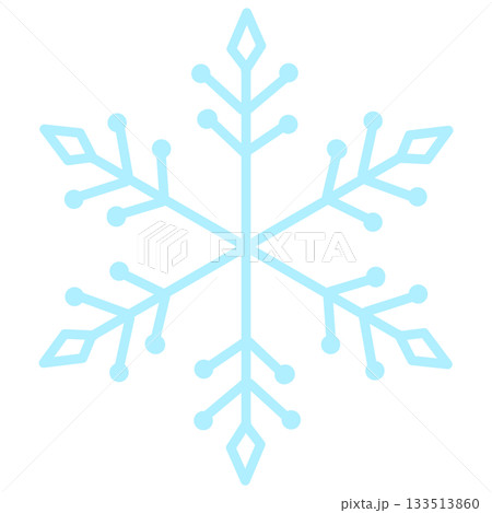 薄い水色のシンプルな雪の結晶の可愛いイラスト 133513860