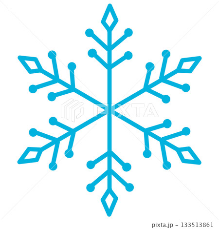 水色のシンプルな雪の結晶の可愛いイラスト 水色のシンプルな雪の結晶の可愛いイラスト 133513861