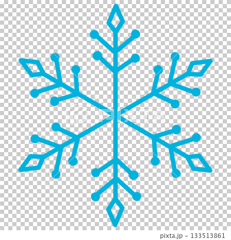 水色のシンプルな雪の結晶の可愛いイラスト 水色のシンプルな雪の結晶の可愛いイラスト 133513861
