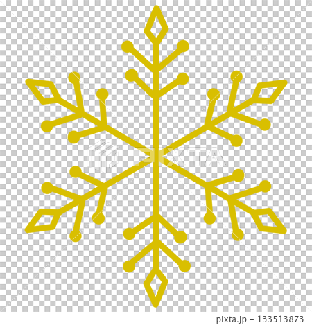 A cute illustration of a simple yellow snowflake 133513873