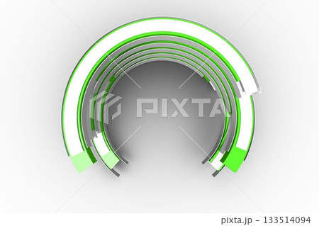 Green and white curved structure Green and white curved structure 133514094