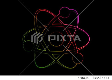 Digital composite image of atom structure 133514473