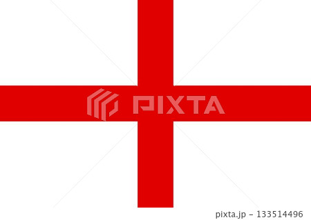 Displaying bold red cross flag illustration in flat design on transparent background 133514496