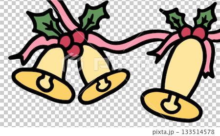 Hand drawn Christmas bells png for Christmas and New Year decoration, ornament, card print, sticker, festive winter, cute patches, shirt print, happy holiday, department store, brooch, pin 133514578