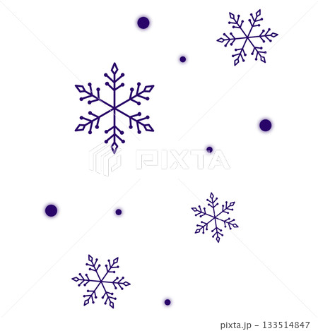 紫色の舞い落ちる雪と雪の結晶のイラスト 紫色の舞い落ちる雪と雪の結晶のイラスト 133514847