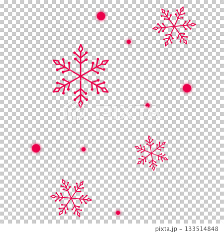 一幅描繪鮮豔粉紅色雪花飄落的插圖 一幅描繪鮮豔粉紅色雪花飄落的插圖 133514848