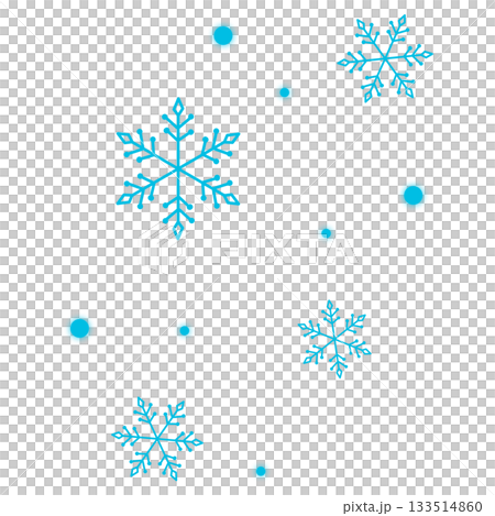 Illustration of light blue falling snow and snowflakes 133514860
