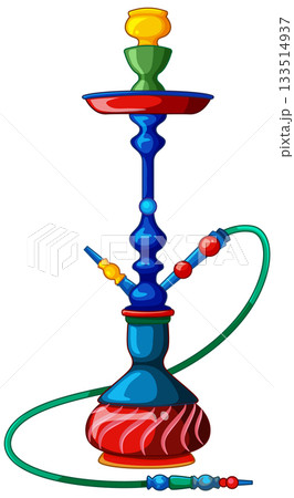 Colorful Middle Eastern Hookah Vector Illustration Colorful Middle Eastern Hookah Vector Illustration 133514937