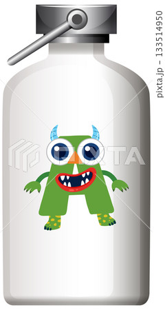Metal Water Bottle with Cute Cartoon Monster Design Metal Water Bottle with Cute Cartoon Monster Design 133514950