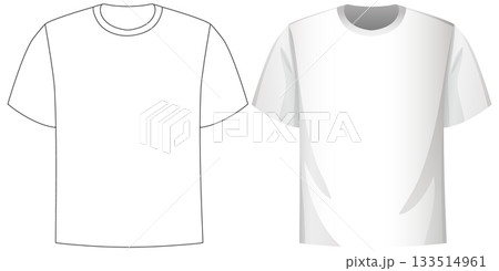 Blank White T-Shirt Vector Front View Illustration 133514961