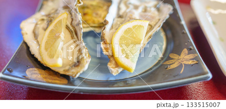 fresh Oyster in Matsushima fish market, seafood famous and popular of Matsushima bay in Miyagi Prefecture, Tohoku, Japan 133515007