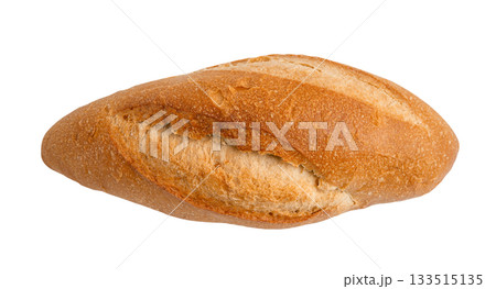 Sourdough baguette bread isolated on white background with clipping path. 133515135