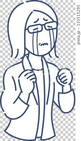 Illustration of a businesswoman in her 40s shedding tears of regret (line drawing only) Illustration of a businesswoman in her 40s shedding tears of regret (line drawing only) 133515295