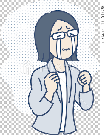 悔し涙を流す40代ビジネスウーマンのイラスト 133515296