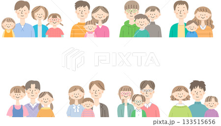 若い世代の家族の上半身セット 133515656