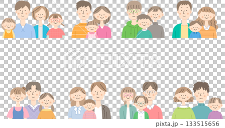 若い世代の家族の上半身セット 133515656