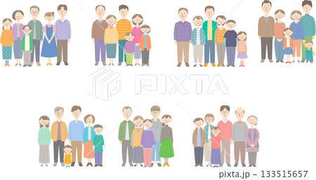 3世代家族の全身セット 133515657