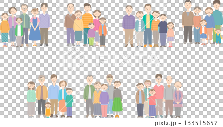 3世代家族の全身セット 133515657