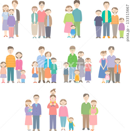 若い家族の全身セット 133515667