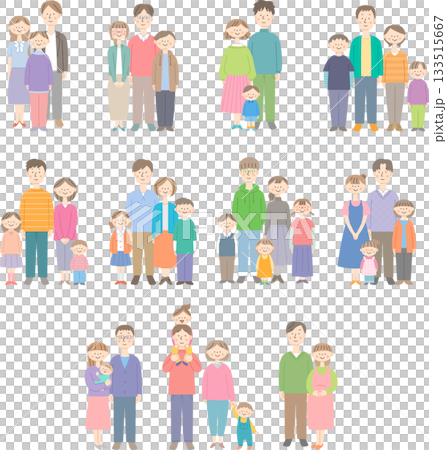 若い家族の全身セット 133515667