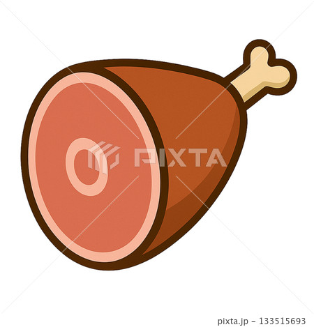 骨付き肉のシンプルなイラスト 骨付き肉のシンプルなイラスト 133515693