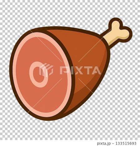 骨付き肉のシンプルなイラスト 骨付き肉のシンプルなイラスト 133515693