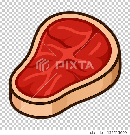 牛肉のシンプルなイラスト 133515699