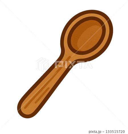 木のスプーンのシンプルなイラスト 133515720