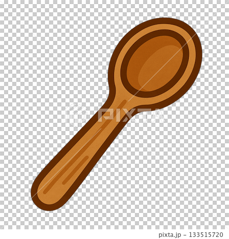 木のスプーンのシンプルなイラスト 133515720