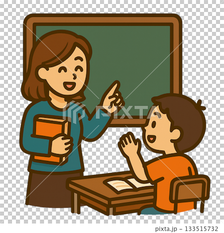 授業風景のシンプルなイラスト 133515732