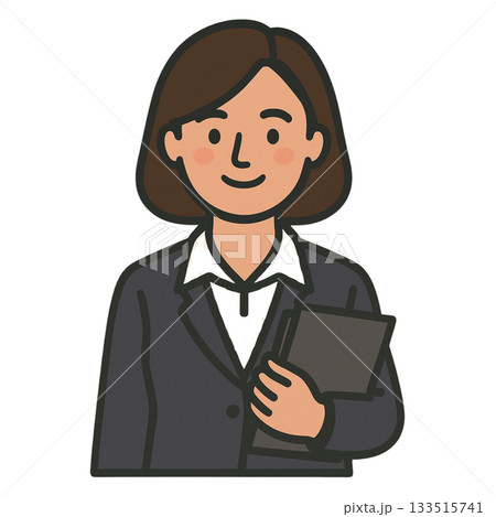 女性社員のシンプルなイラスト 133515741