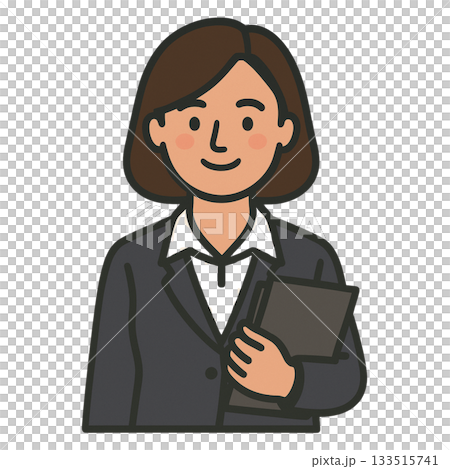 女性社員のシンプルなイラスト 133515741