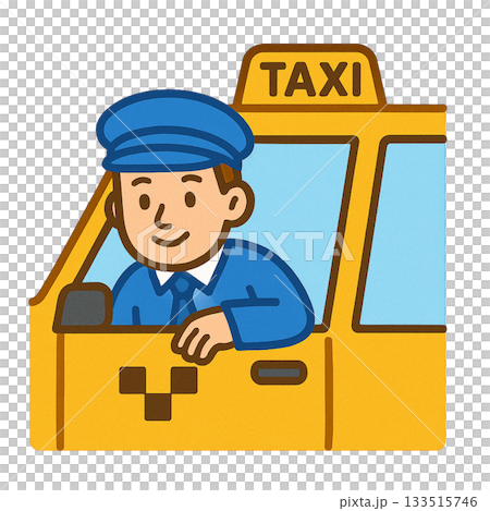 タクシー運転手のシンプルなイラスト 133515746