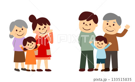 考えている三世代家族 133515835