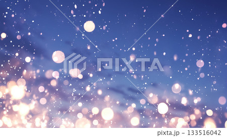 雪降るクリスマスの夜　AI画像 133516042